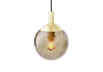 Luna pendellampe – bruntonet glas - messing roset